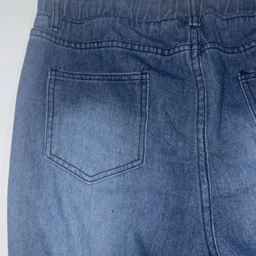 Elastic Waist Denim Jogger Jeans XXL Relaxed Fit Blue Wash Drawstring Waistband - Picture 6 of 12